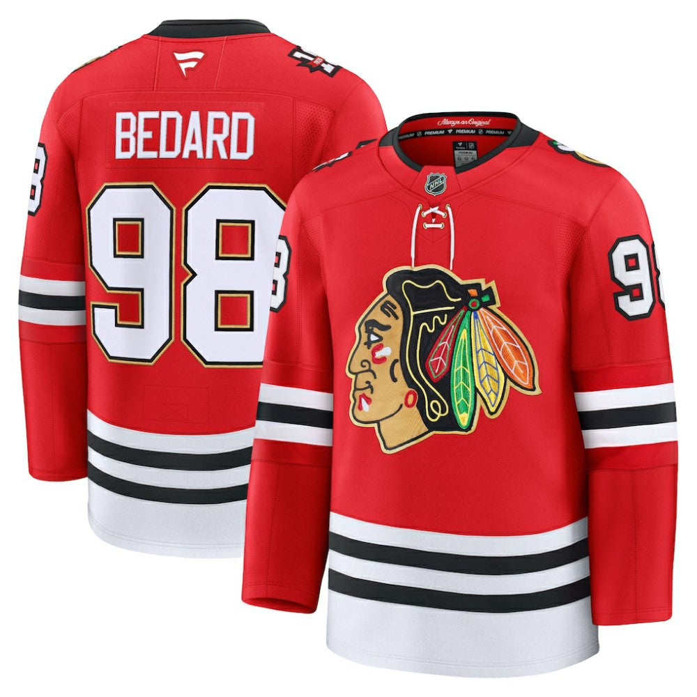 NHL Connor Bedard Chicago Blackhawks Fanatics Centennial Premium Player Jersey - Red