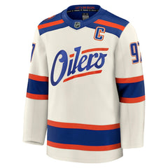 NHL Connor McDavid Edmonton Oilers Fanatics Alternate Premium Jersey - Light Beige