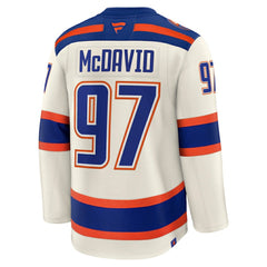 NHL Connor McDavid Edmonton Oilers Fanatics Alternate Premium Jersey - Light Beige