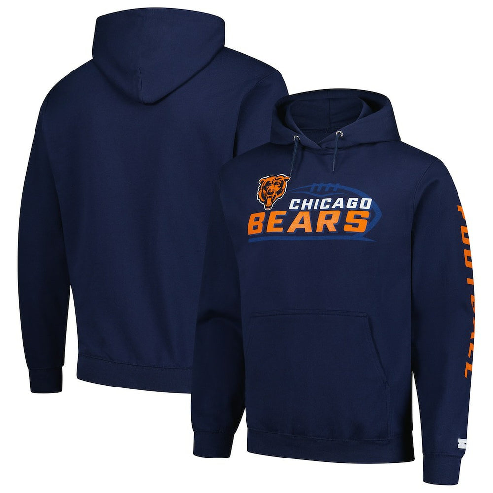 Chicago Bears Starter Vintage Pullover Hoodie Navy