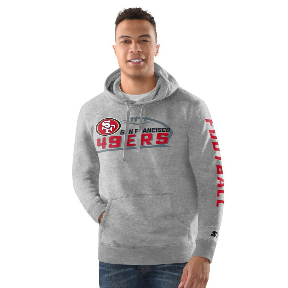 San Francisco 49ers Starter Vintage Pullover Hoodie Heather Gray
