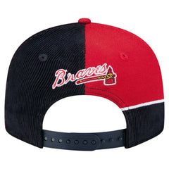 Atlanta Braves New Era Retro Split Corduroy Snapback Hat - Navy/Red Hats