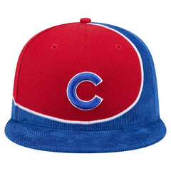 Chicago Cubs New Era Retro Split Corduroy Snapback Hat - Royal/Red Hats