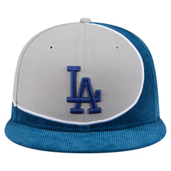 Los Angeles Dodgers New Era Retro Split Corduroy Snapback Hat - Royal/Gray Hats