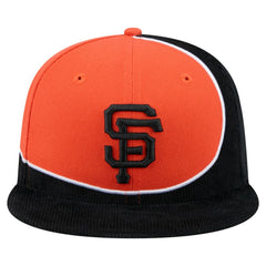 San Francisco Giants New Era Retro Split Corduroy Snapback Hat - Black/Orange Hats
