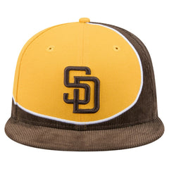San Diego Padres New Era Retro Split Corduroy Snapback Hat - Brown/Gold Hats