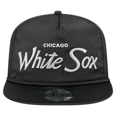 Chicago White Sox New Era Retro Satin Script Golfer Adjustable Hat - Black Hats