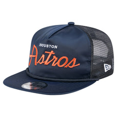 Houston Astros New Era Retro Satin Script Golfer Adjustable Hat - Navy Hats