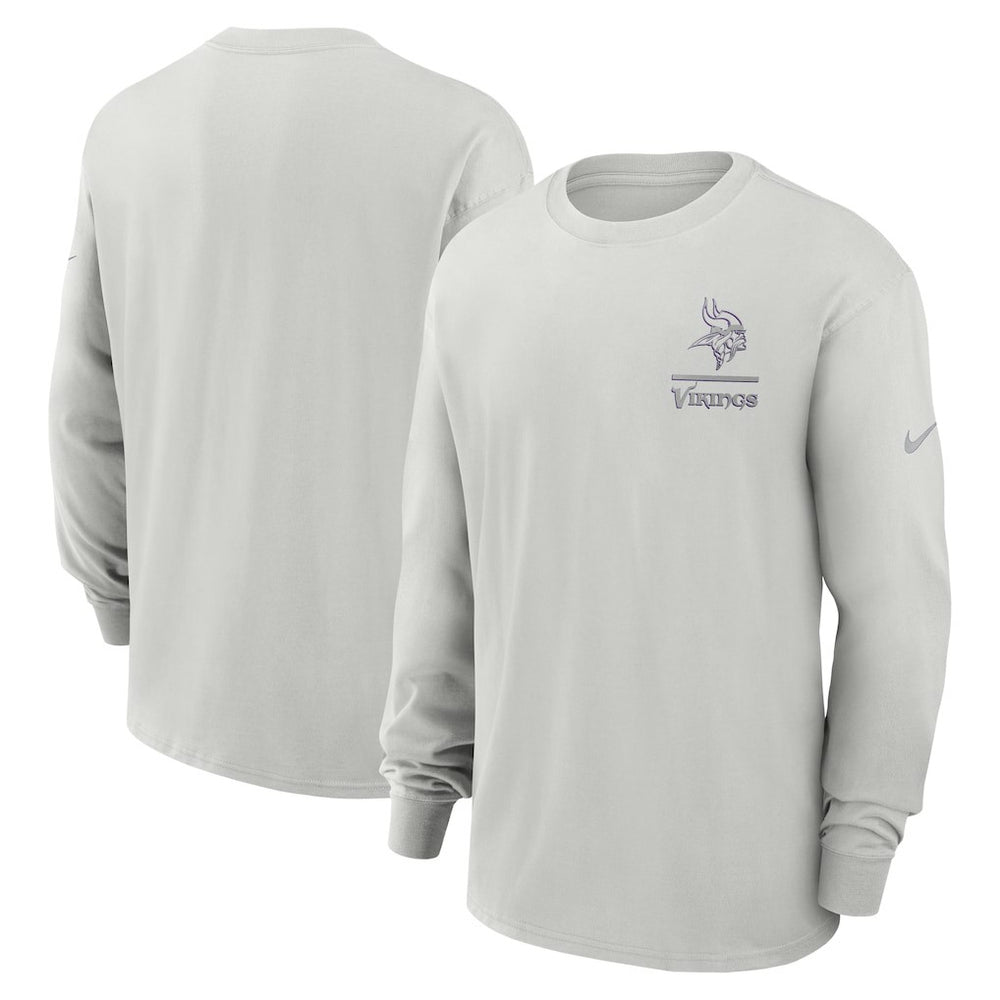 Minnesota Vikings Essential Heavy Max90 Long Sleeve T-Shirt Gray
