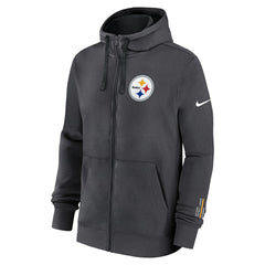 Pittsburgh Steelers Primetime Club Full-Zip Hoodie Anthracite
