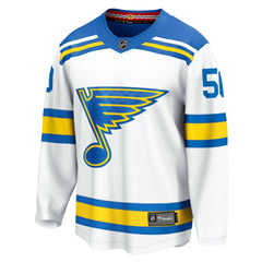 NHL Jordan Binnington St. Louis Blues Fanatics Away Breakaway Player Jersey - White