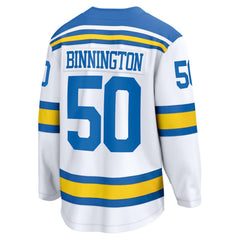 NHL Jordan Binnington St. Louis Blues Fanatics Away Breakaway Player Jersey - White