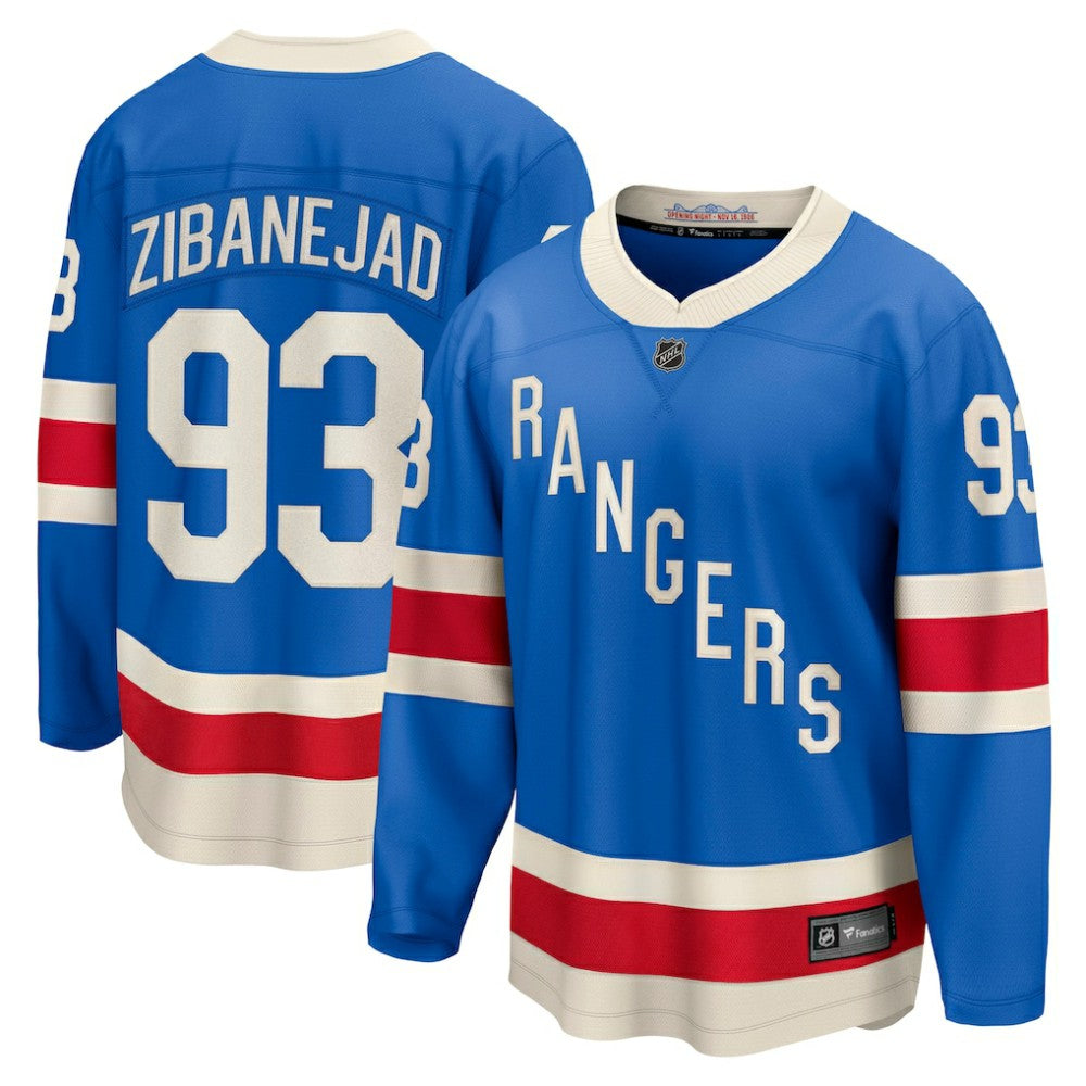 NHL Mika Zibanejad New York Rangers Fanatics Centennial Breakaway Jersey - Blue