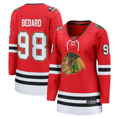 NHL Connor Bedard Chicago Blackhawks Fanatics Women's Centennial Breakaway Player Jersey - Red