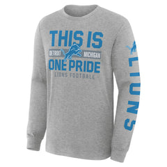 Detroit Lions Hometown Sweep Legacy Long Sleeve T-Shirt Heather Gray