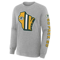 Green Bay Packers Hometown Sweep Legacy Long Sleeve T-Shirt Heather Gray