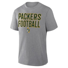 Green Bay Packers First Down Tribute Tri-Blend T-Shirt Heather Gray
