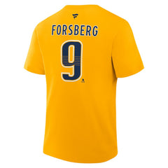 NHL Filip Forsberg Nashville Predators Fanatics Authentic Stack Name & Number T-Shirt - Gold
