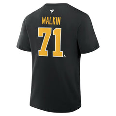 NHL Evgeni Malkin Pittsburgh Penguins Fanatics Authentic Stack Name & Number T-Shirt - Black