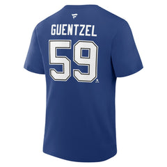 NHL Jake Guentzel Tampa Bay Lightning Fanatics Authentic Stack Name & Number T-Shirt - Blue