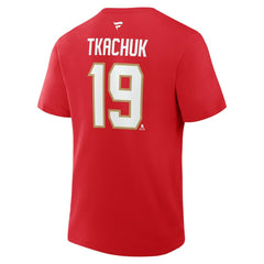 NHL Matthew Tkachuk Florida Panthers Fanatics Authentic Stack Name & Number T-Shirt - Red