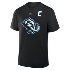 NHL Clayton Keller Utah Mammoth Fanatics Authentic Stack Name & Number T-Shirt - Black