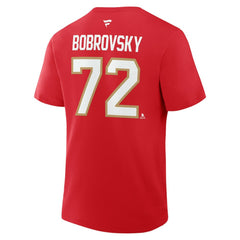 NHL Sergei Bobrovsky Florida Panthers Fanatics Authentic Stack Name & Number T-Shirt - Red