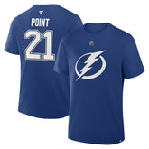 NHL Brayden Point Tampa Bay Lightning Fanatics Authentic Stack Name & Number T-Shirt - Blue