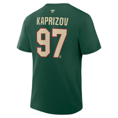 NHL Kirill Kaprizov Minnesota Wild Fanatics Authentic Stack Name & Number T-Shirt - Green
