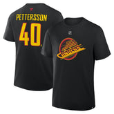 NHL Elias Pettersson Vancouver Canucks Fanatics Authentic Stack Name & Number T-Shirt - Black