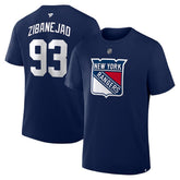 NHL Mika Zibanejad New York Rangers Fanatics Authentic Stack Name & Number T-Shirt - Navy