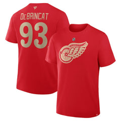 NHL Alex DeBrincat Detroit Red Wings Fanatics Authentic Stack Name & Number T-Shirt - Red