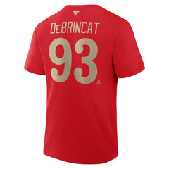 NHL Alex DeBrincat Detroit Red Wings Fanatics Authentic Stack Name & Number T-Shirt - Red