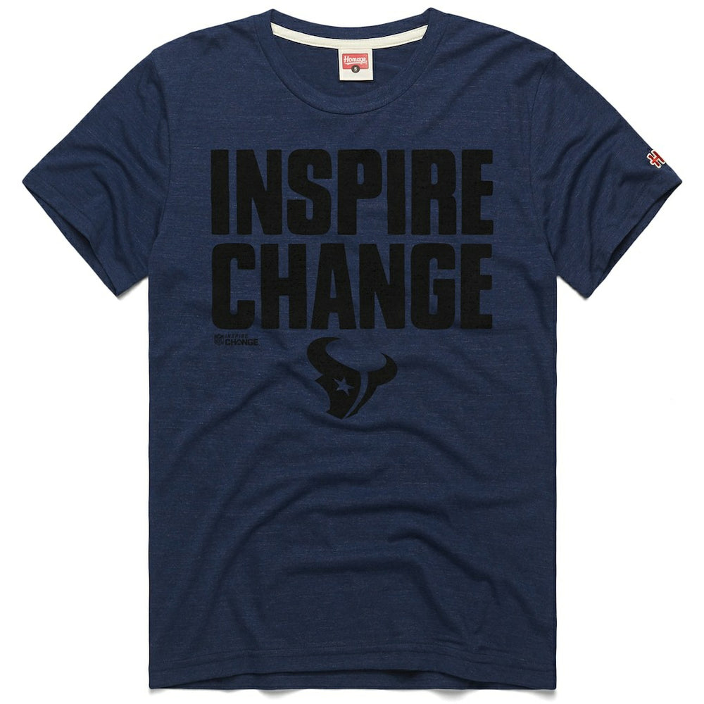 Houston Texans Homage Unisex 2024 Inspire Change Tri-Blend T-Shirt Navy