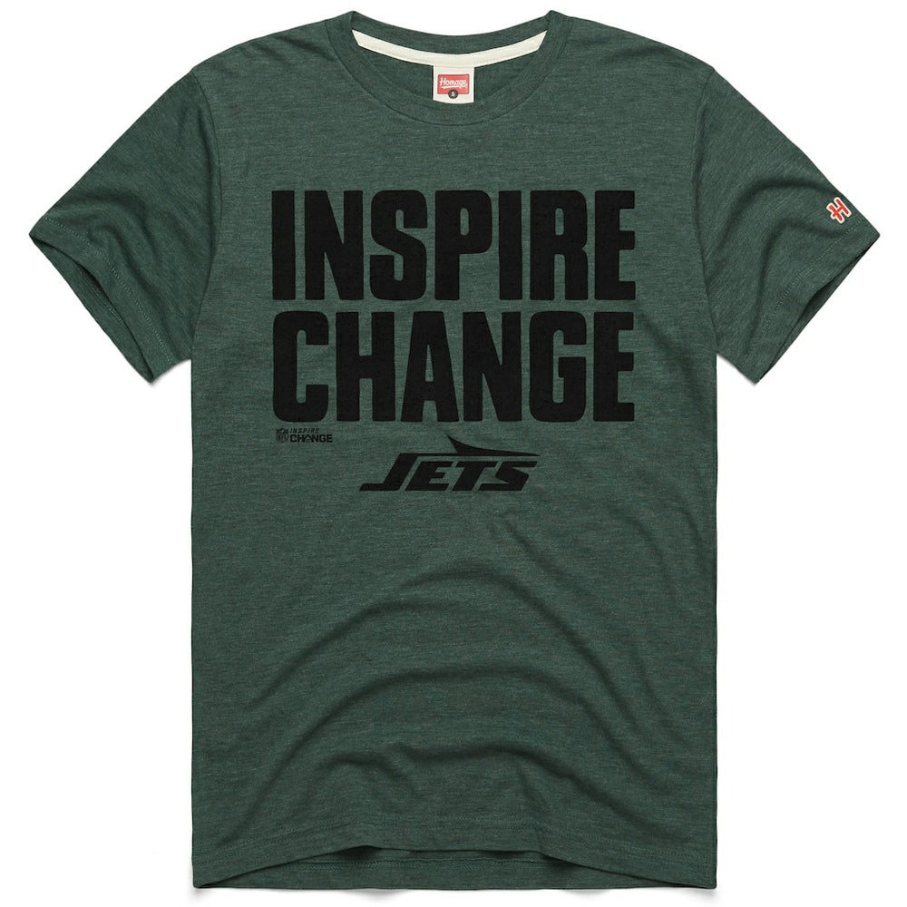 New York Jets Homage Unisex 2024 Inspire Change Tri-Blend T-Shirt Green