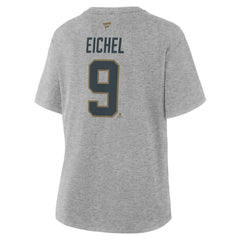 NHL Jack Eichel Vegas Golden Knights Fanatics Women's Authentic Stack Name & Number T-Shirt - Heather Gray