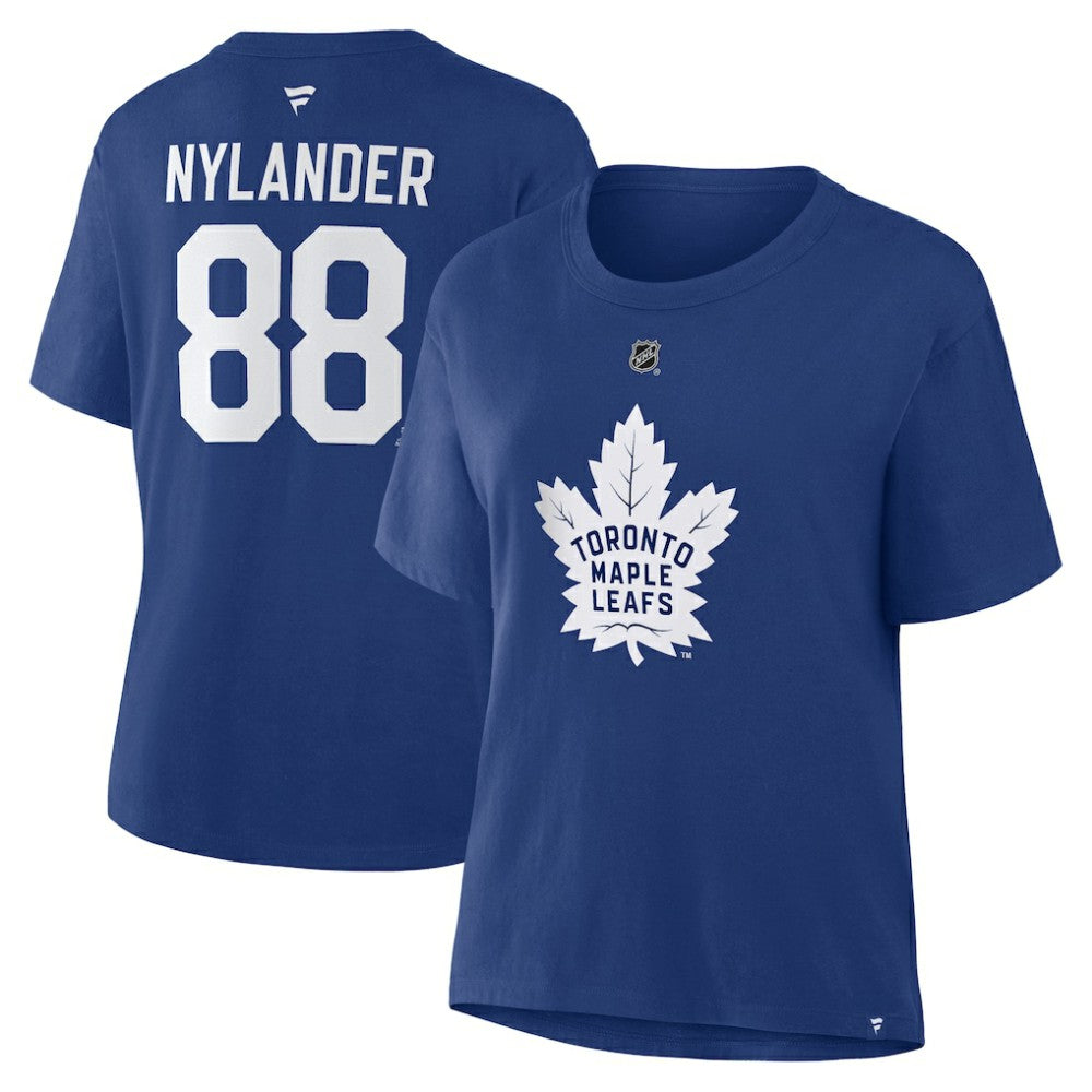 NHL William Nylander Toronto Maple Leafs Fanatics Women's Authentic Stack Name & Number T-Shirt - Blue