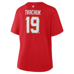 NHL Matthew Tkachuk Florida Panthers Fanatics Women's Authentic Stack Name & Number T-Shirt - Red