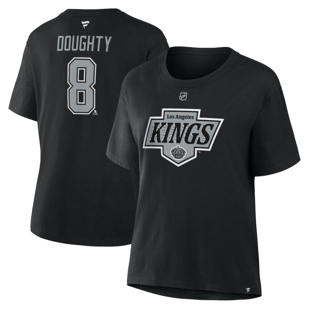 NHL Drew Doughty Los Angeles Kings Fanatics Women's Authentic Stack Name & Number T-Shirt - Black