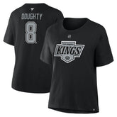 NHL Drew Doughty Los Angeles Kings Fanatics Women's Authentic Stack Name & Number T-Shirt - Black