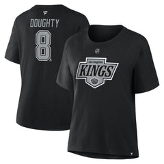 NHL Drew Doughty Los Angeles Kings Fanatics Women's Authentic Stack Name & Number T-Shirt - Black