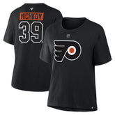NHL Matvei Michkov Philadelphia Flyers Fanatics Women's Authentic Stack Name & Number T-Shirt - Black