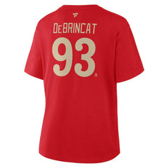 NHL Alex DeBrincat Detroit Red Wings Fanatics Women's Authentic Stack Name & Number T-Shirt - Red