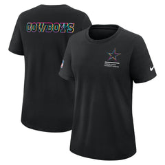 Dallas Cowboys Women's 2025 NFL Crucial Catch Tri-Blend Dri-FIT T-Shirt Black