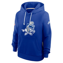 Dallas Cowboys Women's Throwback Sideline Standard Issue Dri-FIT Hoodie Royal