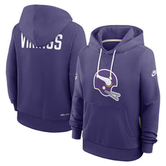 Minnesota Vikings Women's Throwback Sideline Standard Issue Dri-FIT Hoodie Purple