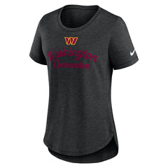 Washington Commanders Women's Script Tri-Blend T-Shirt Charcoal