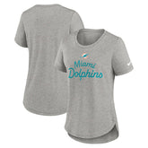 Miami Dolphins Women's Script Tri-Blend T-Shirt Gray