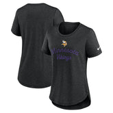 Minnesota Vikings Women's Script Tri-Blend T-Shirt Black