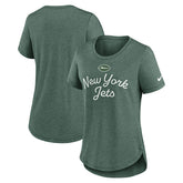 New York Jets Women's Script Tri-Blend T-Shirt Green